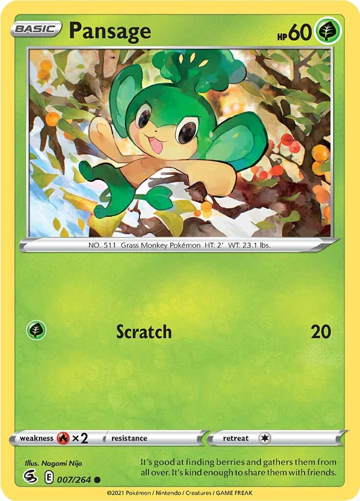 Pansage (007/264) [Sword & Shield: Fusion Strike] | Good Games Cannington