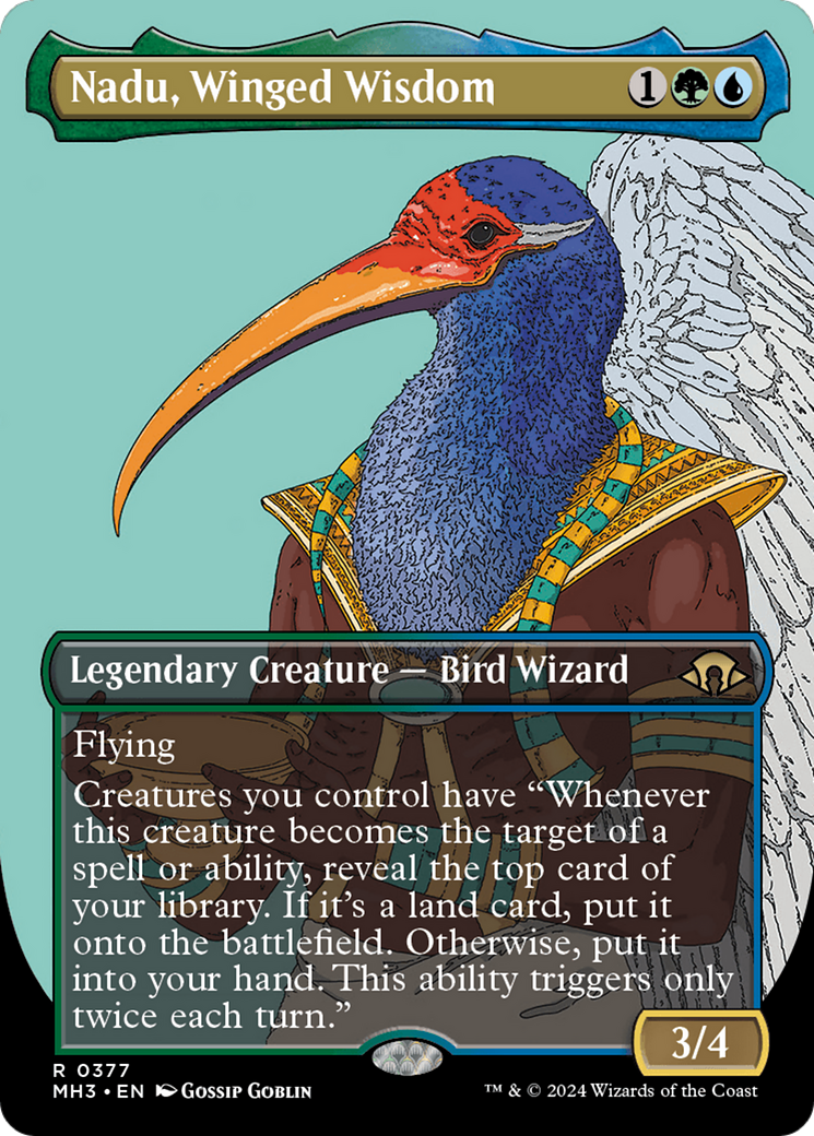 Nadu, Winged Wisdom (Borderless) [Modern Horizons 3] | Good Games Cannington