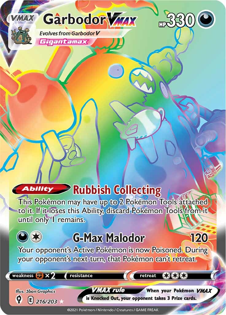 Garbodor VMAX (216/203) [Sword & Shield: Evolving Skies] | Good Games Cannington