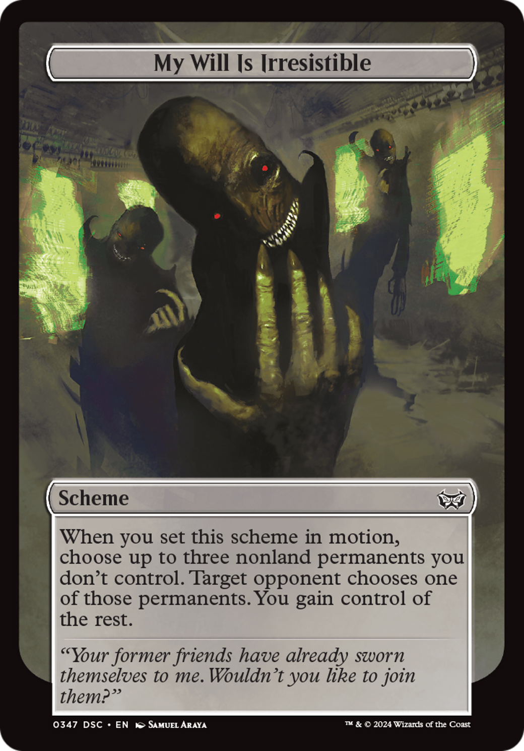 My Will Is Irresistible (Full Art) [Duskmourn: Archenemy] | Good Games Cannington