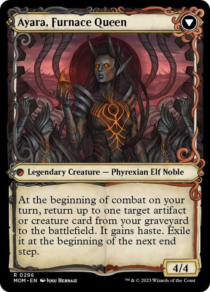 Ayara, Widow of the Realm // Ayara, Furnace Queen (Showcase Planar Booster Fun) [March of the Machine] | Good Games Cannington