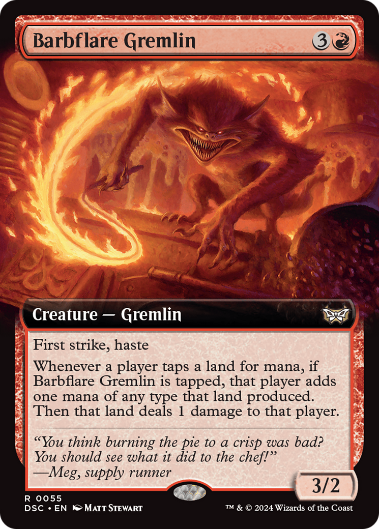 Barbflare Gremlin (Extended Art) [Duskmourn: House of Horror Commander] | Good Games Cannington