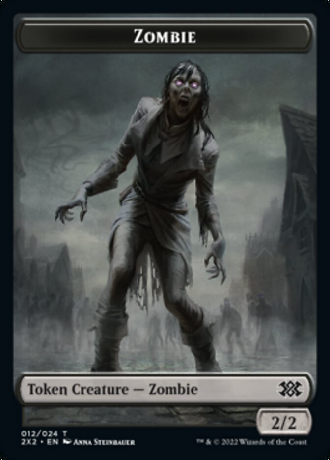 Zombie // Phyrexian Golem Double-Sided Token [Double Masters 2022 Tokens] | Good Games Cannington