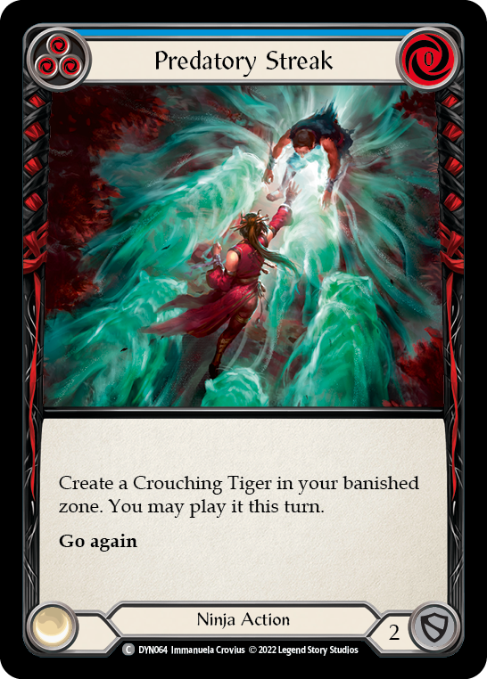 Predatory Streak (Blue) [DYN064] (Dynasty)  Rainbow Foil | Good Games Cannington
