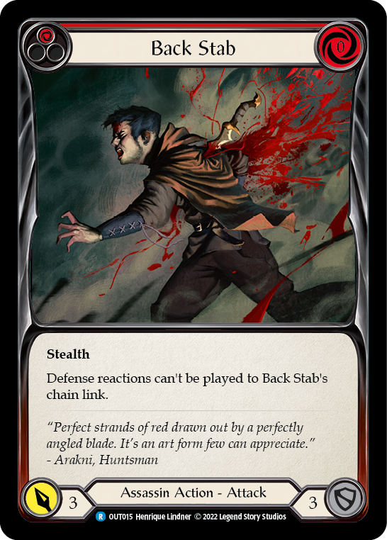Back Stab (Red) [OUT015] (Outsiders)  Rainbow Foil | Good Games Cannington