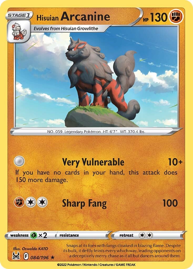 Hisuian Arcanine (084/196) (Theme Deck Exclusive) [Sword & Shield: Lost Origin] | Good Games Cannington