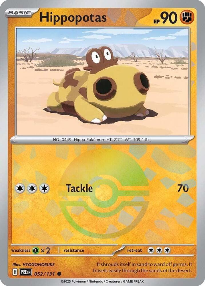 Hippopotas (052/131) (Poke Ball Pattern) [Scarlet & Violet: Prismatic Evolutions] | Good Games Cannington
