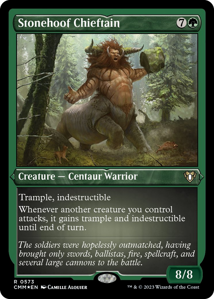 Stonehoof Chieftain (Foil Etched) [Commander Masters] | Good Games Cannington