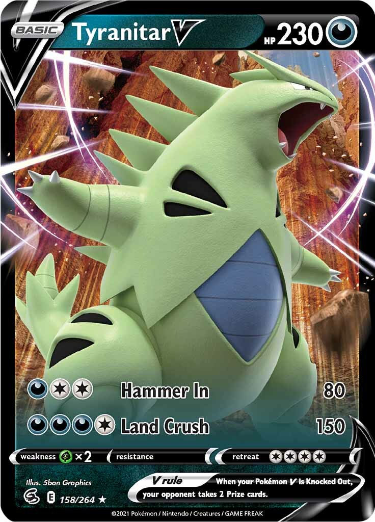 Tyranitar V (158/264) [Sword & Shield: Fusion Strike] | Good Games Cannington