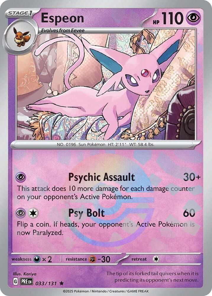 Espeon (033/131) (Poke Ball Pattern) [Scarlet & Violet: Prismatic Evolutions] | Good Games Cannington