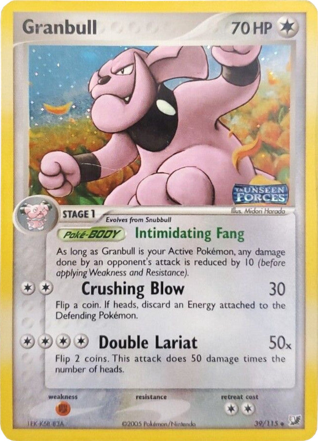 Granbull (39/115) (Stamped) [EX: Unseen Forces] | Good Games Cannington