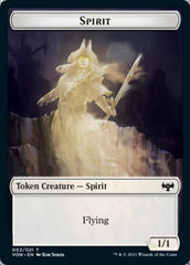 Spirit (001) // Spirit (002) Double-Sided Token [Innistrad: Crimson Vow Commander Tokens] | Good Games Cannington