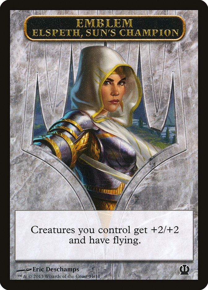 Elspeth, Sun's Champion Emblem [Theros Tokens] | Good Games Cannington