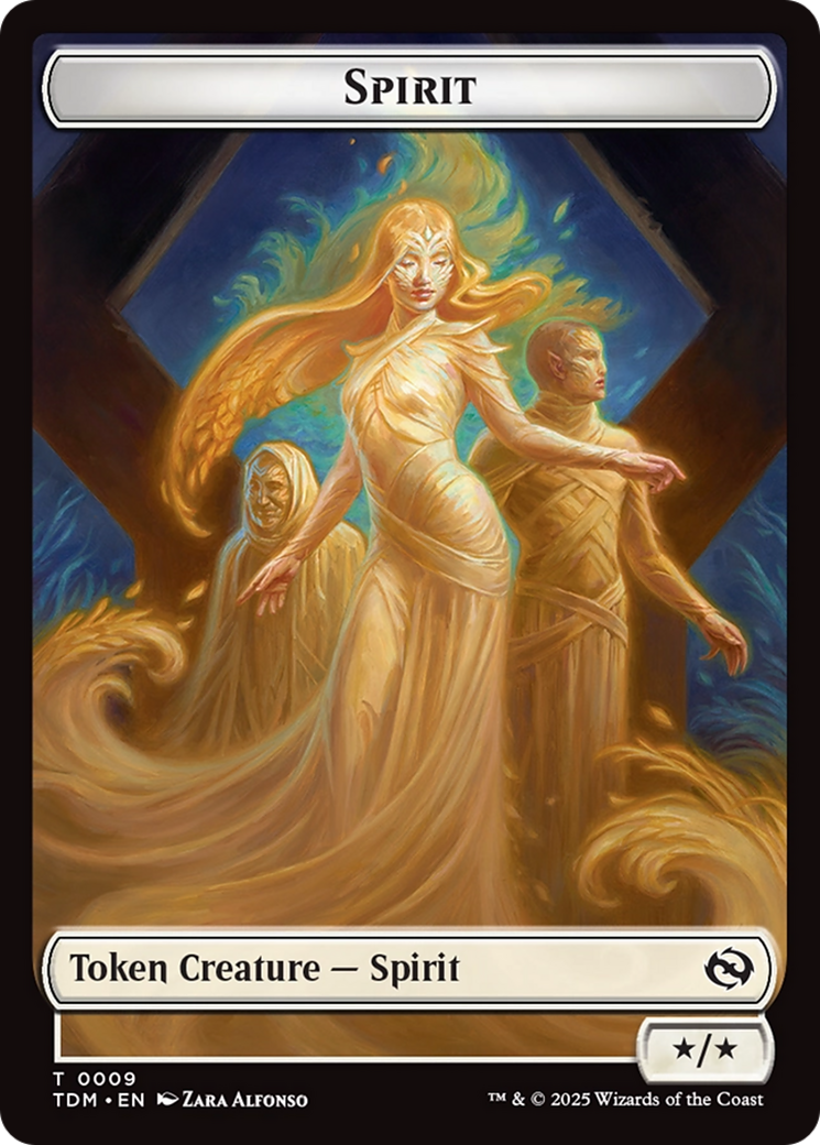 Spirit (0008) // Spirit (0009) Double-Sided Token [Tarkir: Dragonstorm Tokens] | Good Games Cannington