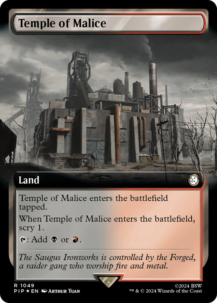 Temple of Malice (Extended Art) (Surge Foil) [Fallout] | Good Games Cannington