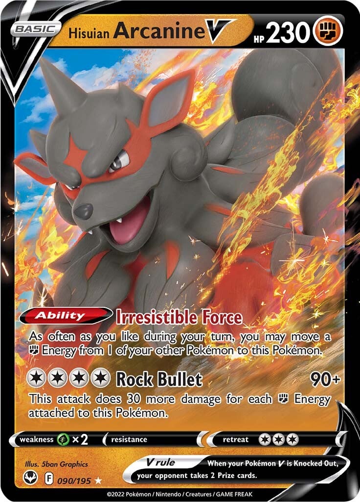 Hisuian Arcanine V (090/195) [Sword & Shield: Silver Tempest] | Good Games Cannington
