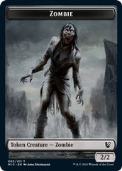 Zombie // Zombie Double-Sided Token (005 MIC/005 MID) [Innistrad: Midnight Hunt Commander Tokens] | Good Games Cannington