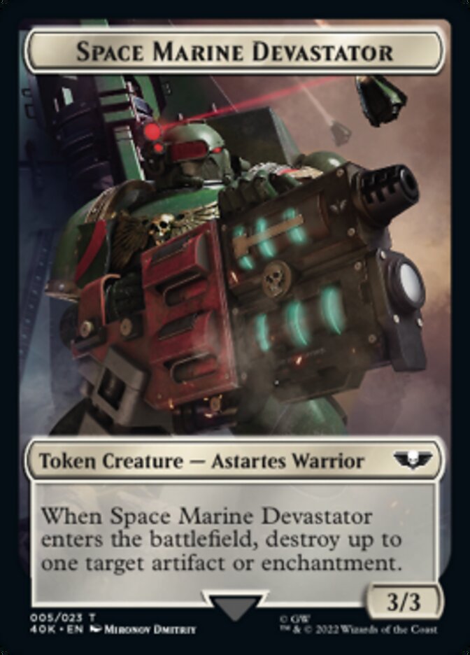 Soldier (002) // Space Marine Devastator Double-Sided Token [Warhammer 40,000 Tokens] | Good Games Cannington