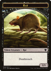 Cat Warrior (008) // Rat (003) Double-Sided Token [Commander 2017 Tokens] | Good Games Cannington