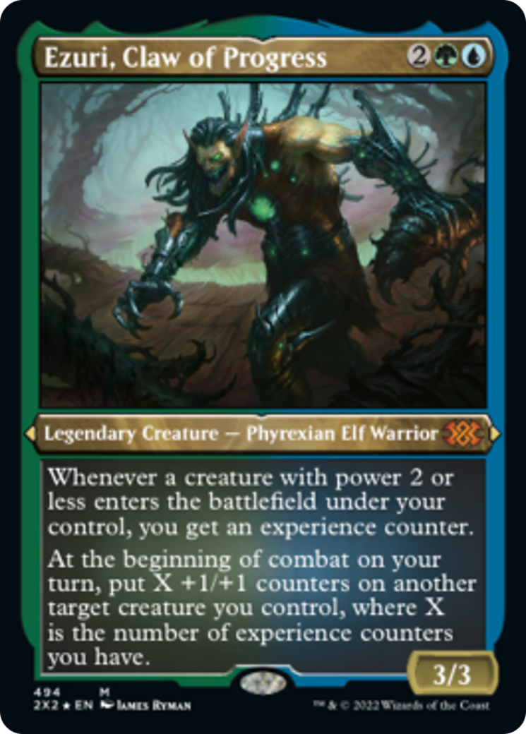 Ezuri, Claw of Progress (Foil Etched) [Double Masters 2022] | Good Games Cannington