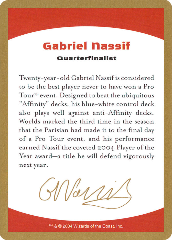 Gabriel Nassif Bio [World Championship Decks 2004] | Good Games Cannington