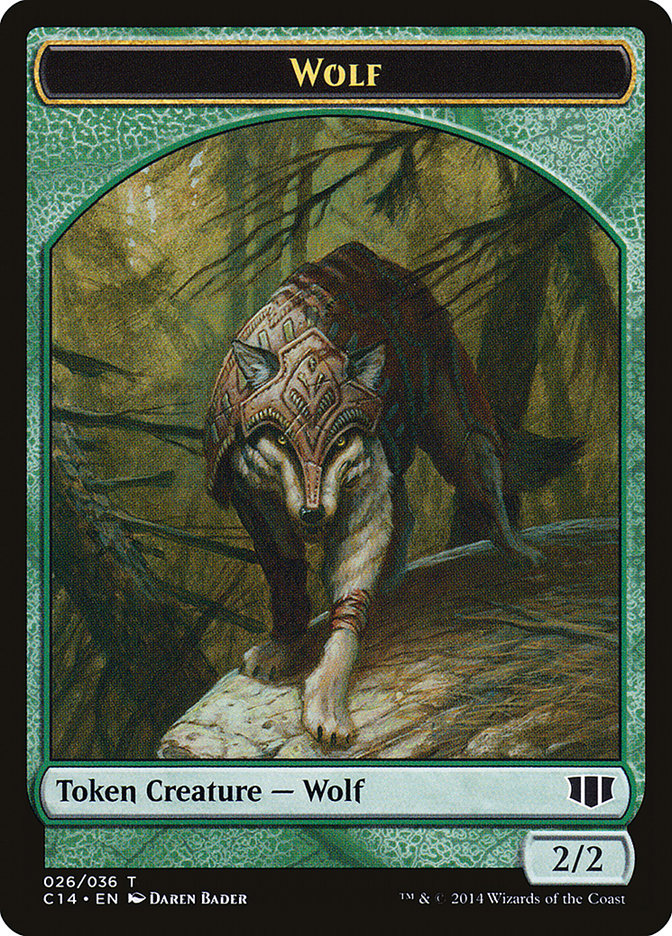 Treefolk // Wolf Double-Sided Token [Commander 2014 Tokens] | Good Games Cannington