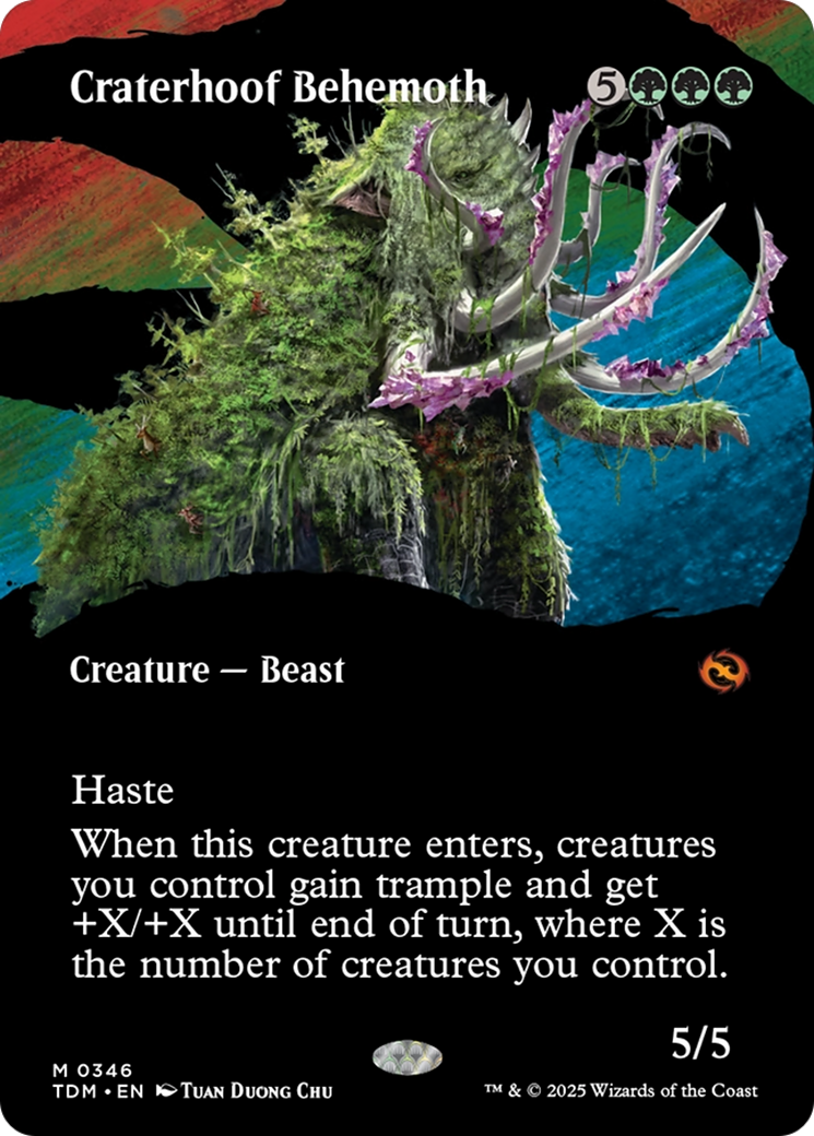 Craterhoof Behemoth (Borderless) [Tarkir: Dragonstorm] | Good Games Cannington