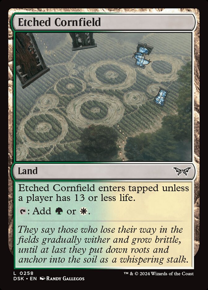 Etched Cornfield 258 (Duskmourn: House of Horror)  - Foil | Good Games Cannington