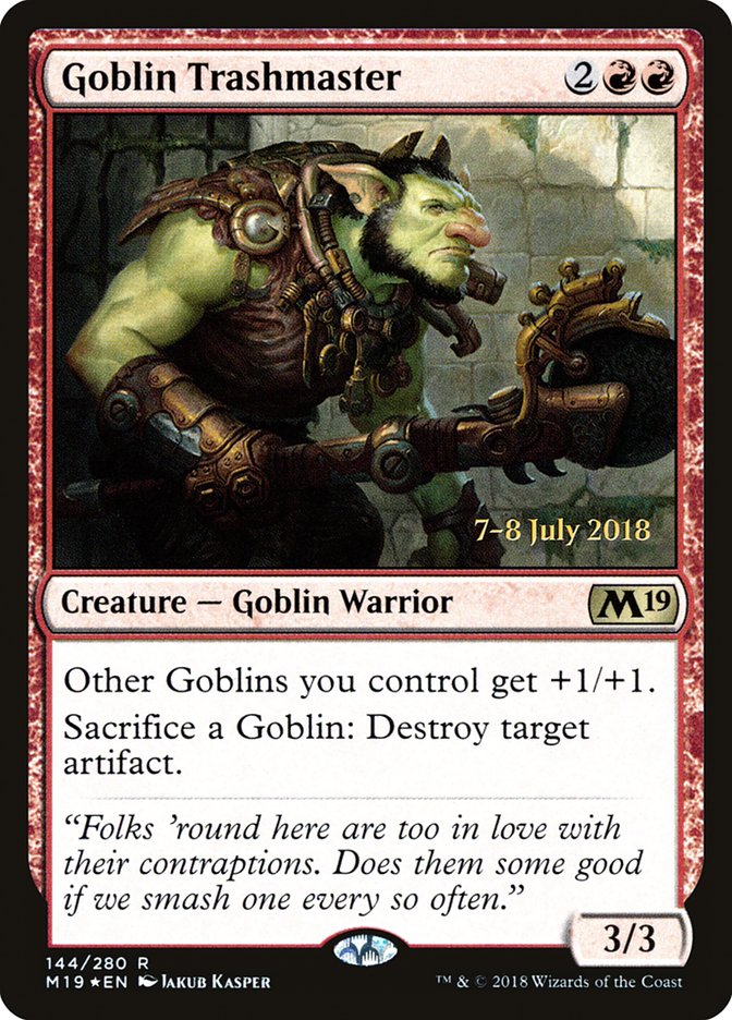 Goblin Trashmaster [Core Set 2019 Prerelease Promos] | Good Games Cannington