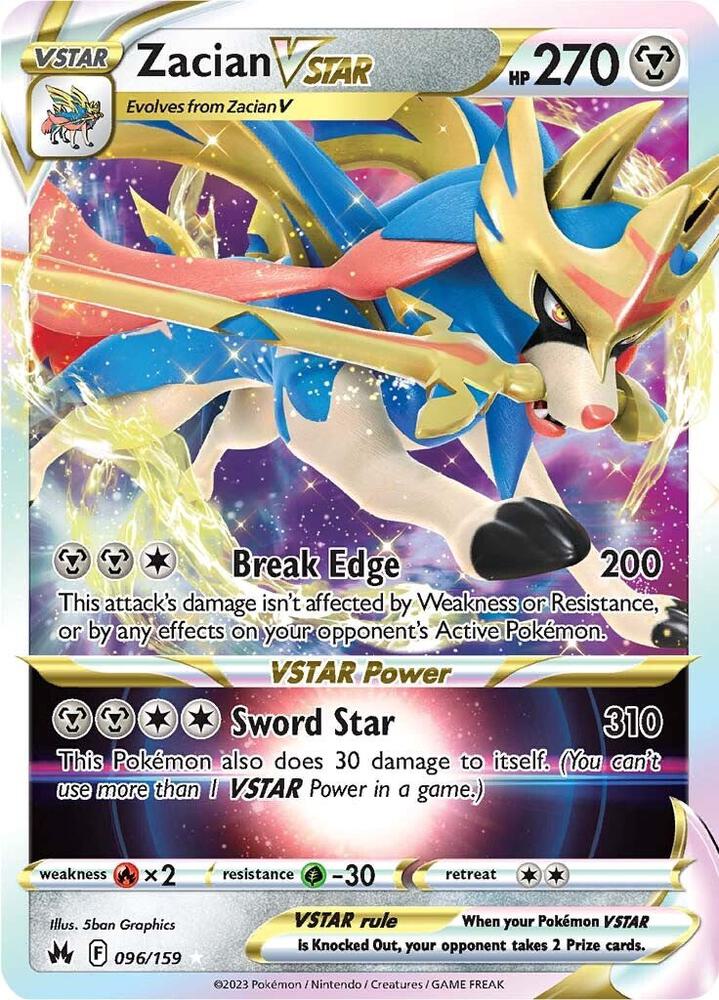 Zacian VSTAR 096/159 (Crown Zenith)  - Holofoil | Good Games Cannington