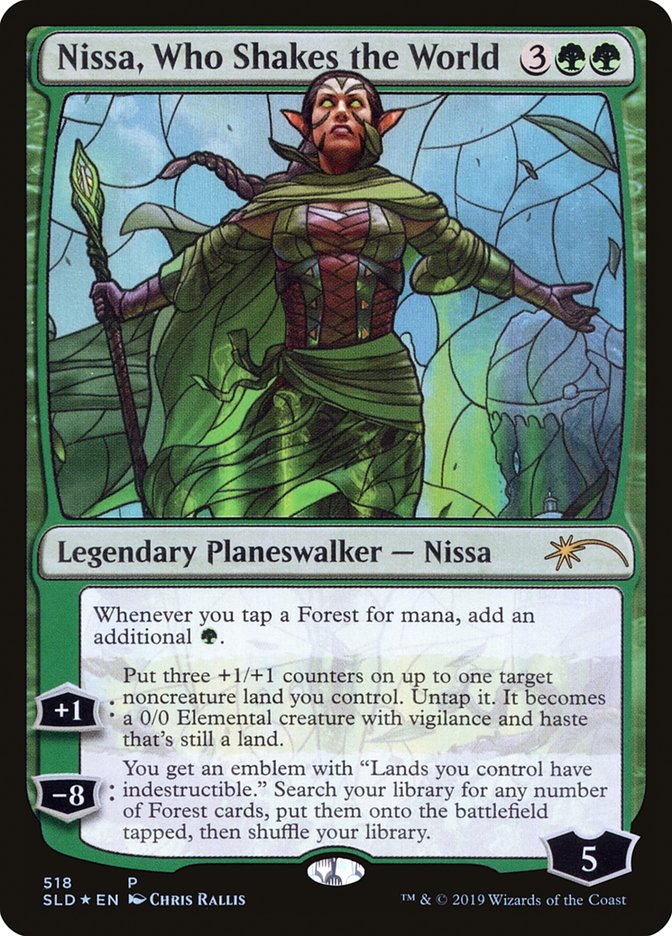 Nissa, Who Shakes the World (Stained Glass) [Secret Lair Drop Promos] | Good Games Cannington