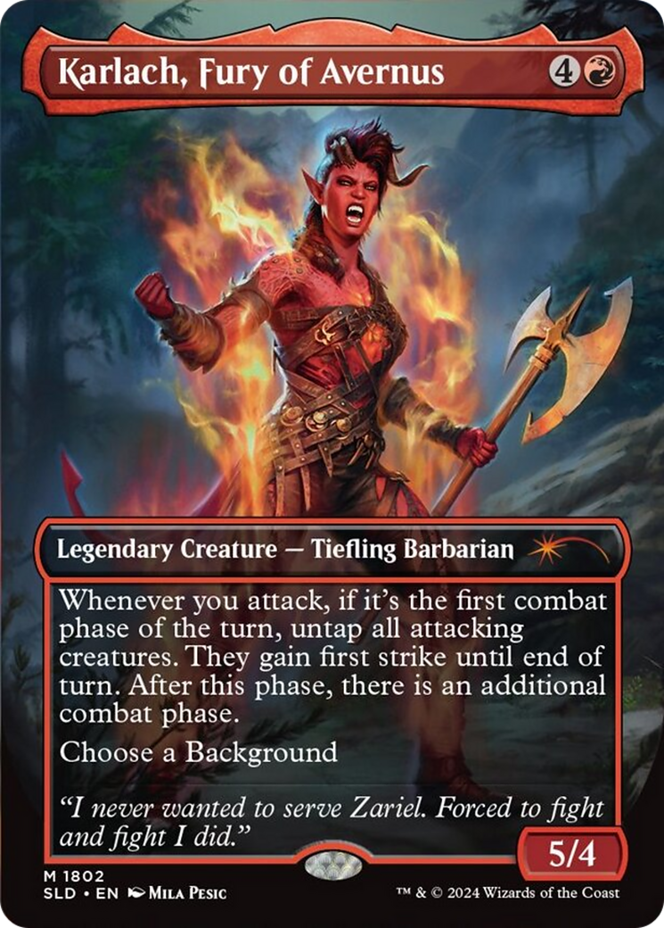 Karlach, Fury of Avernus (Rainbow Foil) [Secret Lair Drop Series] | Good Games Cannington