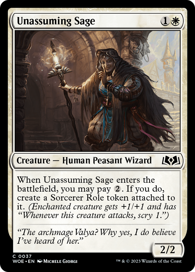 Unassuming Sage [Wilds of Eldraine] | Good Games Cannington