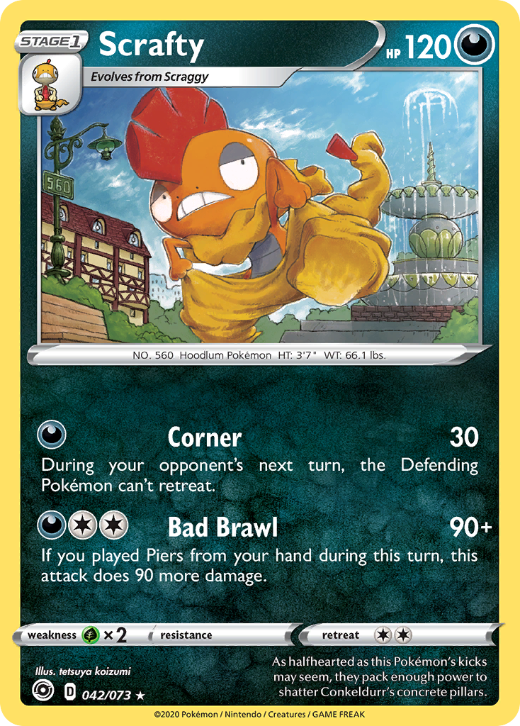 Scrafty (042/073) [Sword & Shield: Champion's Path] | Good Games Cannington