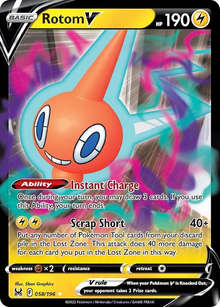 Rotom V 058/196 (SWSH11: Lost Origin)  - Holofoil | Good Games Cannington