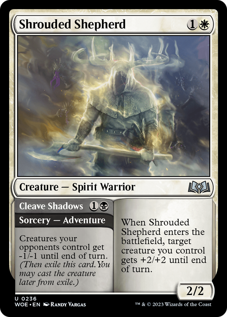 Shrouded Shepherd // Cleave Shadows [Wilds of Eldraine] | Good Games Cannington