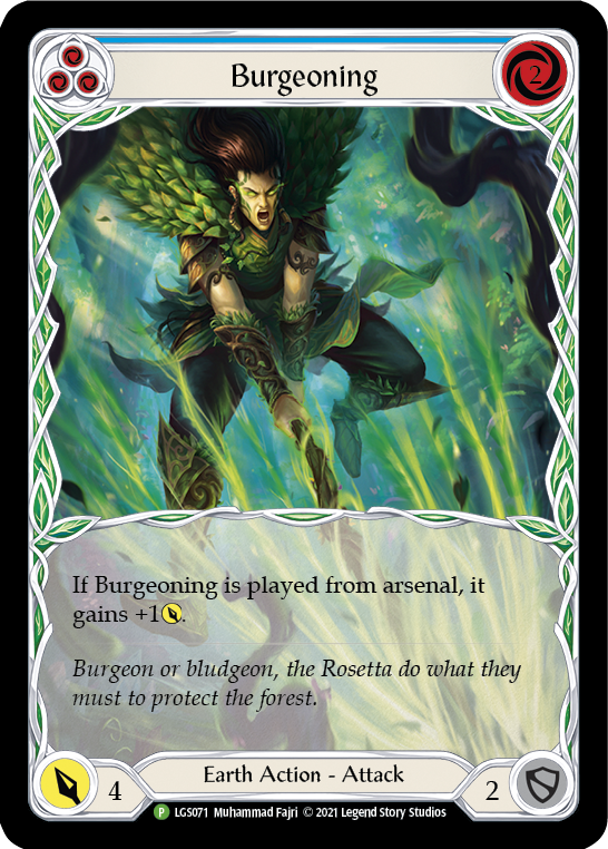Burgeoning (Blue) [LGS071] (Promo)  Rainbow Foil | Good Games Cannington