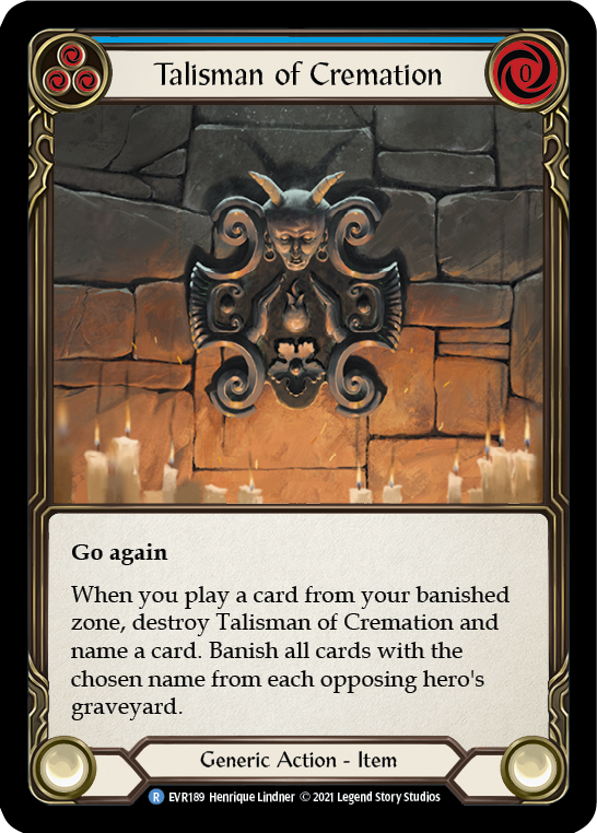 Talisman of Cremation [EVR189] (Everfest)  1st Edition Cold Foil | Good Games Cannington