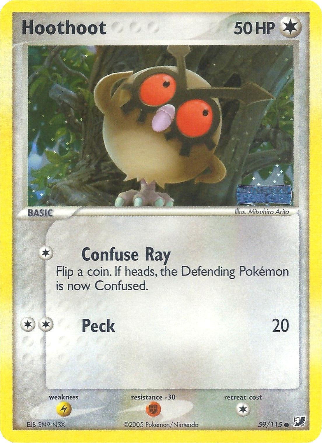 Hoothoot (59/115) (Stamped) [EX: Unseen Forces] | Good Games Cannington