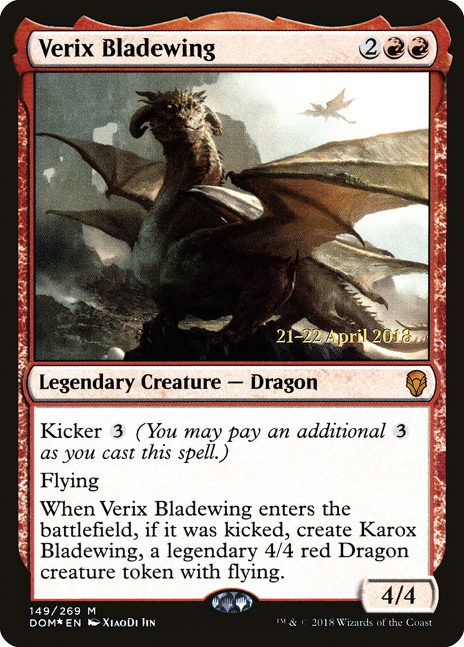 Verix Bladewing [Dominaria Prerelease Promos] | Good Games Cannington