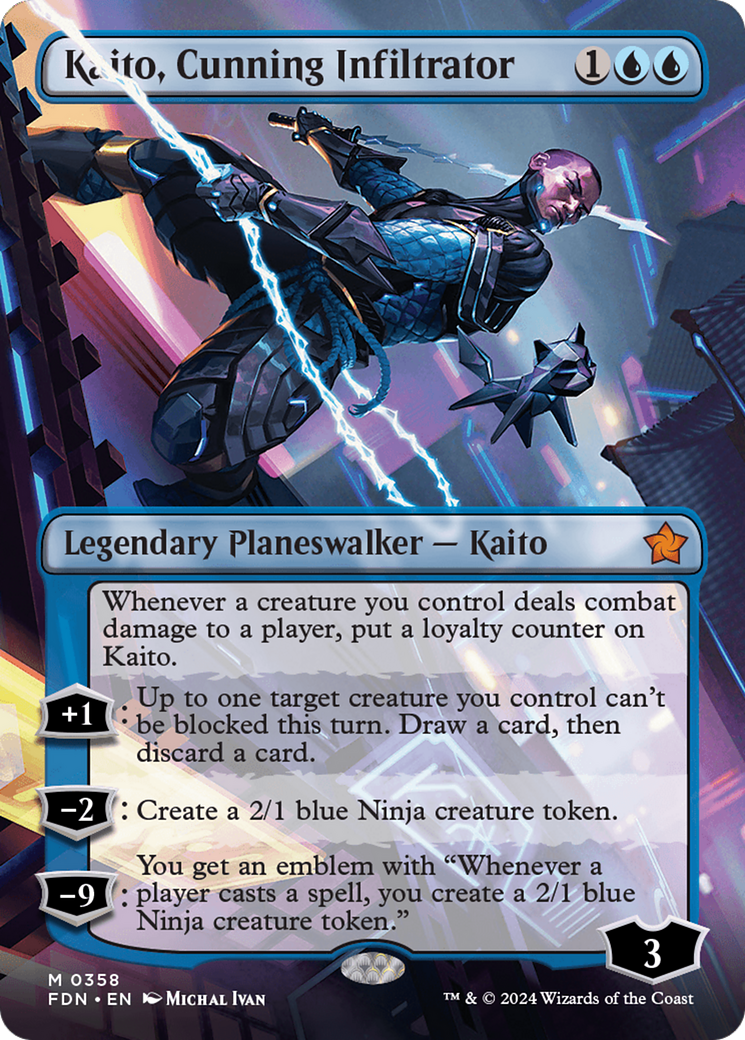 Kaito, Cunning Infiltrator (Borderless) [Foundations] | Good Games Cannington