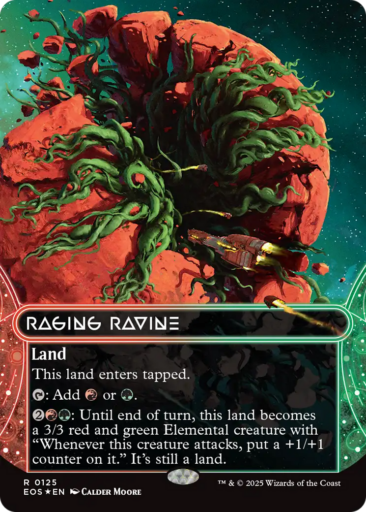 Raging Ravine (0125) (Borderless) (Galaxy Foil) [Edge of Eternities: Stellar Sights] | Good Games Cannington