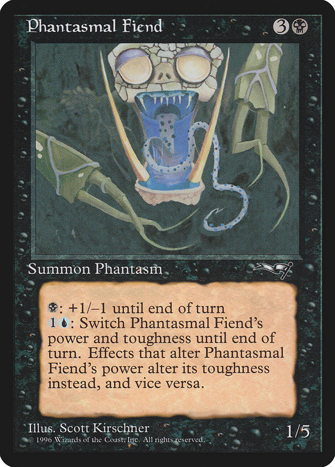 Phantasmal Fiend (Dark Green Background) [Alliances] | Good Games Cannington