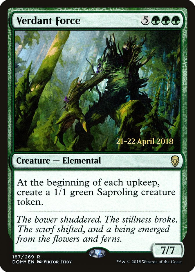Verdant Force [Dominaria Prerelease Promos] | Good Games Cannington