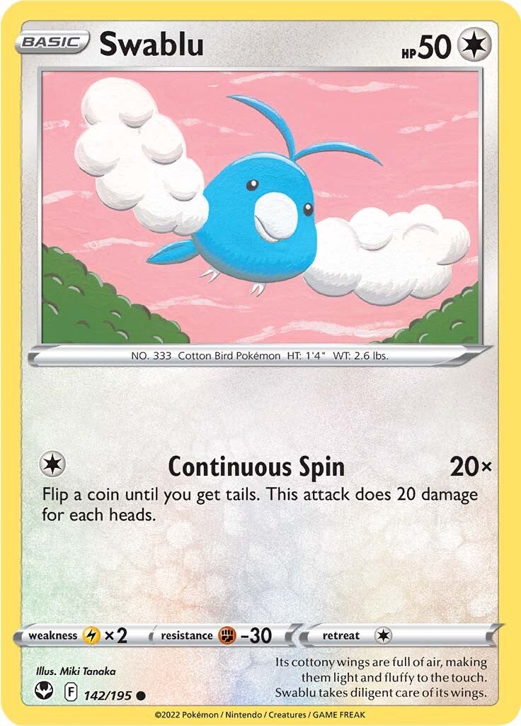 Swablu (142/195) [Sword & Shield: Silver Tempest] | Good Games Cannington
