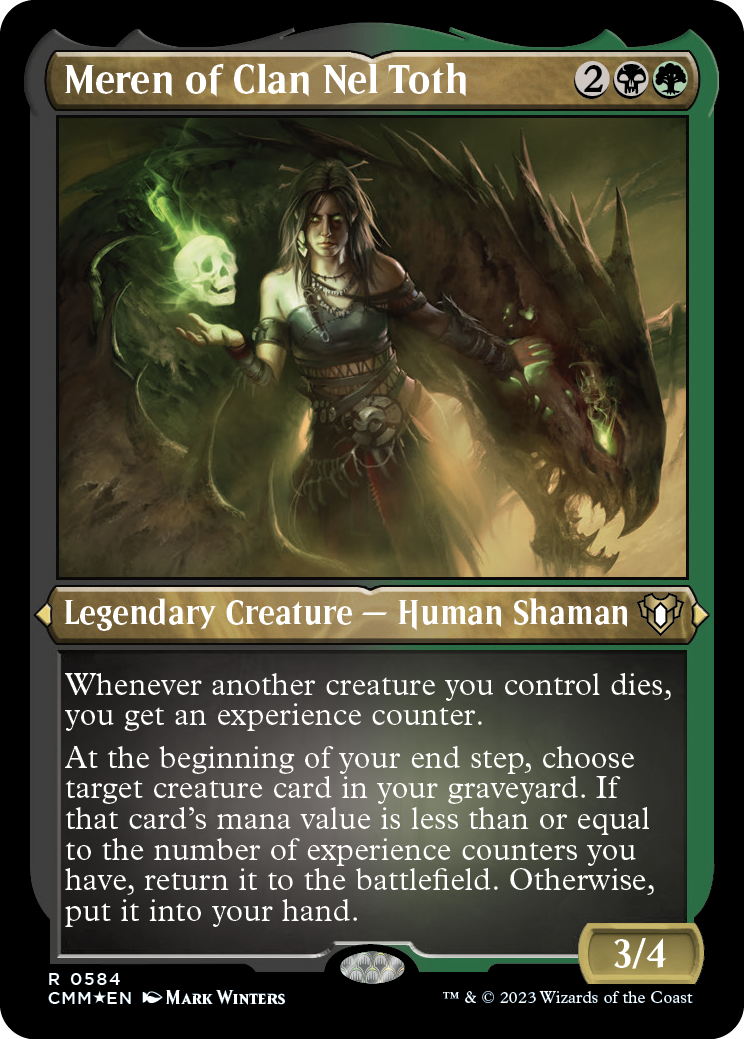 Meren of Clan Nel Toth (Foil Etched) [Commander Masters] | Good Games Cannington