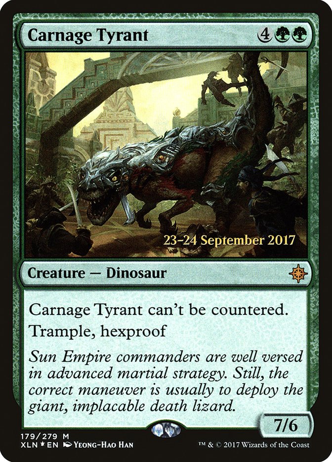 Carnage Tyrant [Ixalan Prerelease Promos] | Good Games Cannington