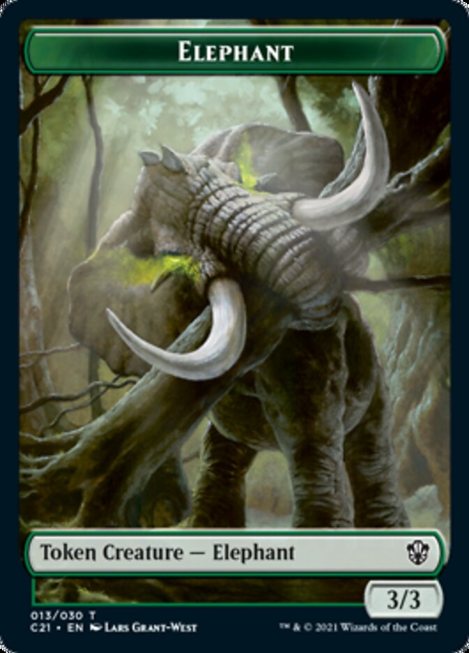 Frog Lizard // Elephant Double-Sided Token [Commander 2021 Tokens] | Good Games Cannington