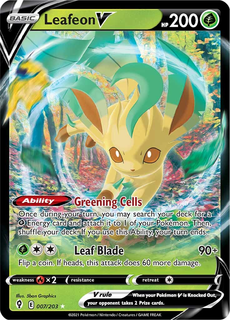 Leafeon V (007/203) [Sword & Shield: Evolving Skies] | Good Games Cannington