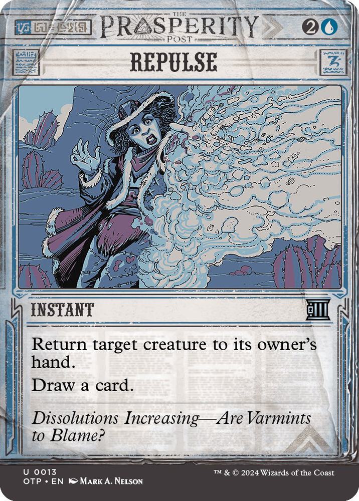 Repulse 13 (Outlaws of Thunder Junction: Breaking News)  - Showcase Foil | Good Games Cannington